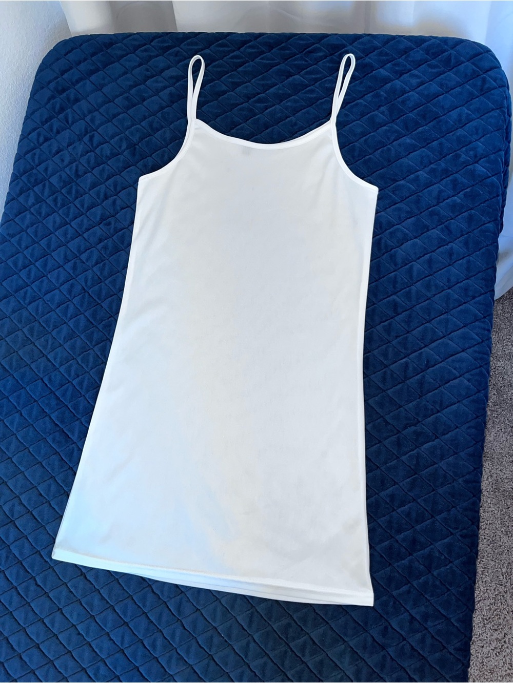 Women’s White Spaghetti Strap Tank Top - Cute Casual Women’s Top Size Small